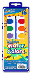 Set of 16 color Washable Watercolor Paints with Brush